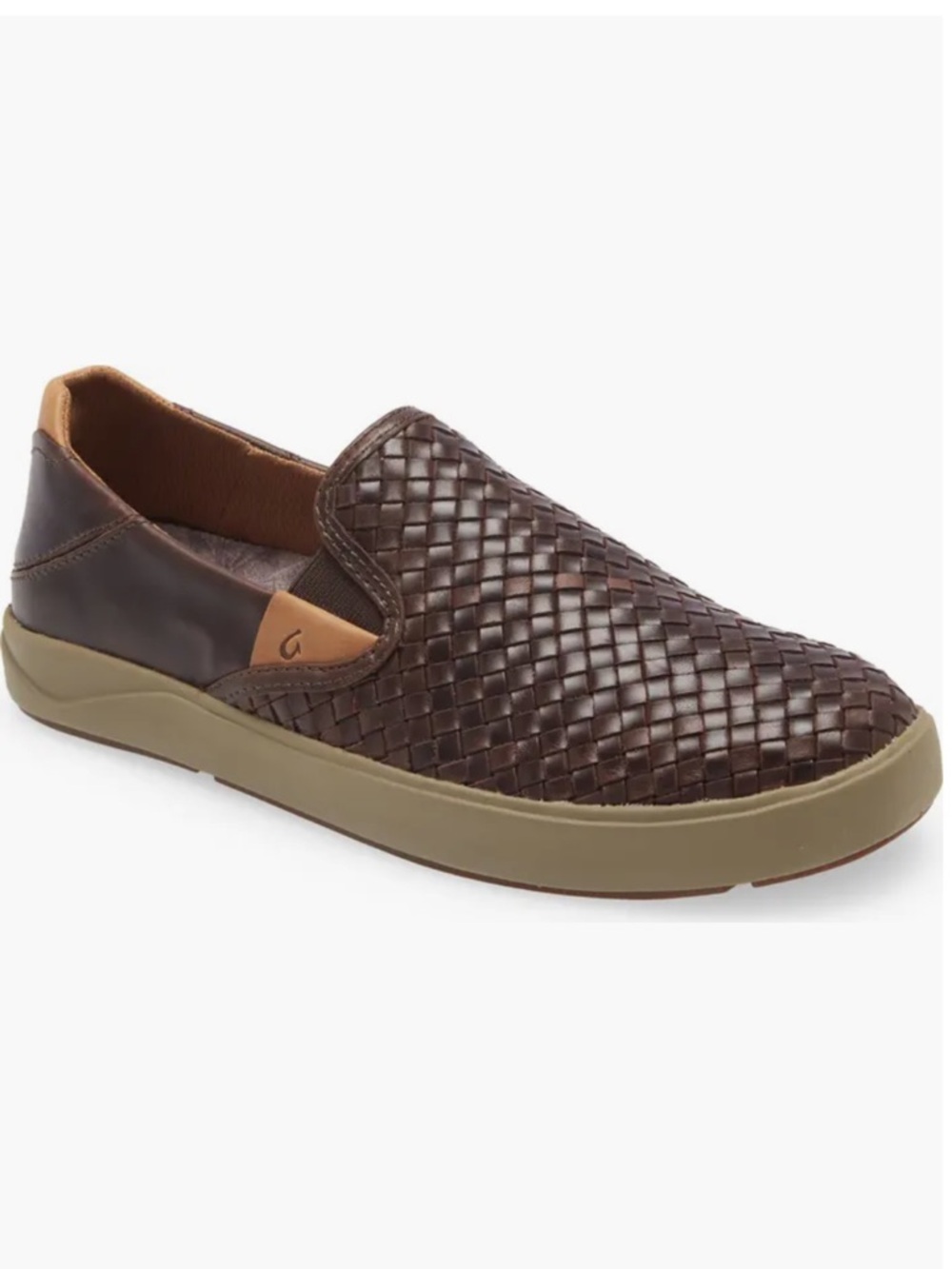 OluKai Men's Woven Slip-On Loafers - Dark Brown